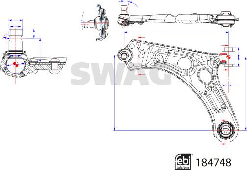 Swag 33 10 9546 - Важіль незалежної підвіски колеса autocars.com.ua