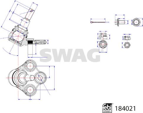 Swag 33 10 9689 - Несучий / направляючий шарнір autocars.com.ua