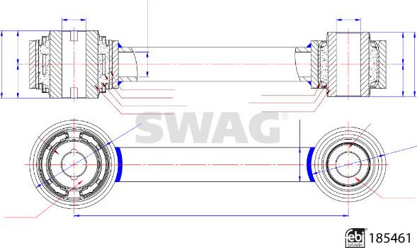 Swag 33 10 9927 - Тяга / стійка, підвіска колеса autocars.com.ua