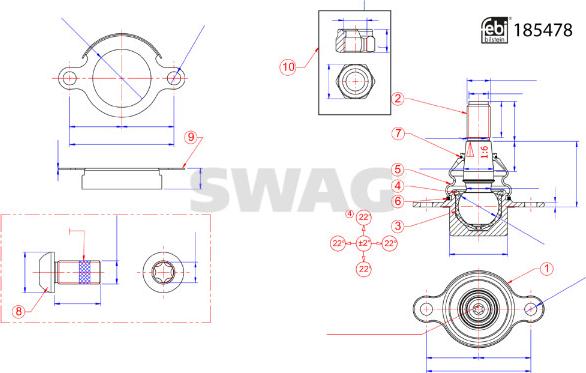 Swag 33 10 9940 - Несучий / направляючий шарнір autocars.com.ua