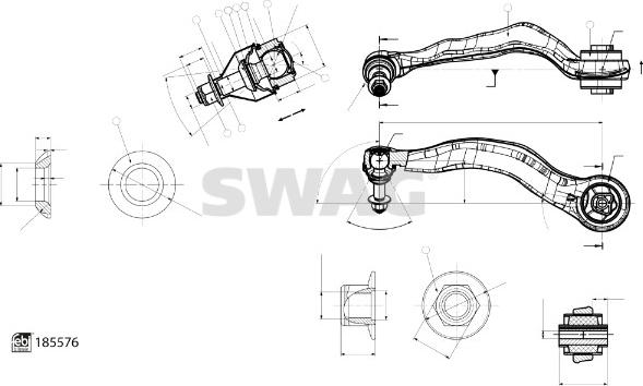 Swag 33 10 9983 - Важіль незалежної підвіски колеса autocars.com.ua