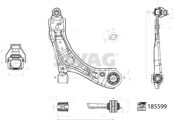 Swag 33 10 9998 - Важіль незалежної підвіски колеса autocars.com.ua