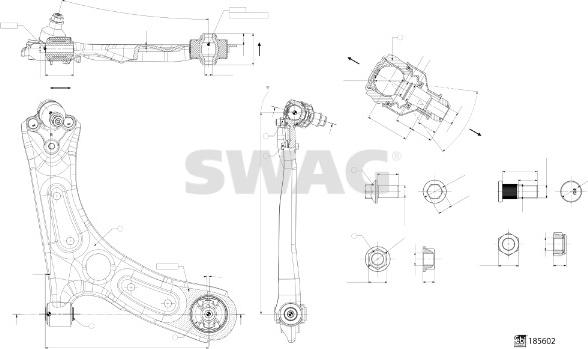 Swag 33 11 0000 - Рычаг подвески колеса avtokuzovplus.com.ua