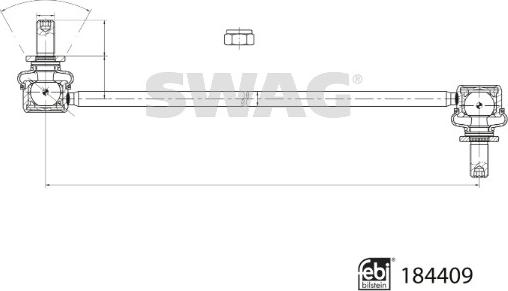 Swag 33 11 0082 - Тяга / стійка, стабілізатор autocars.com.ua