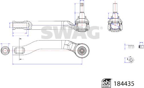 Swag 33 11 0083 - Наконечник рулевой тяги, шарнир avtokuzovplus.com.ua