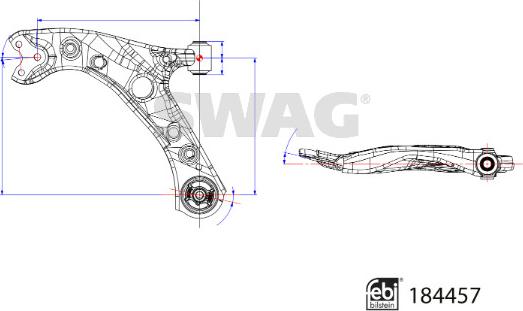 Swag 33 11 0086 - Рычаг подвески колеса avtokuzovplus.com.ua