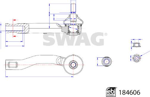 Swag 33 11 0090 - Наконечник рулевой тяги, шарнир avtokuzovplus.com.ua