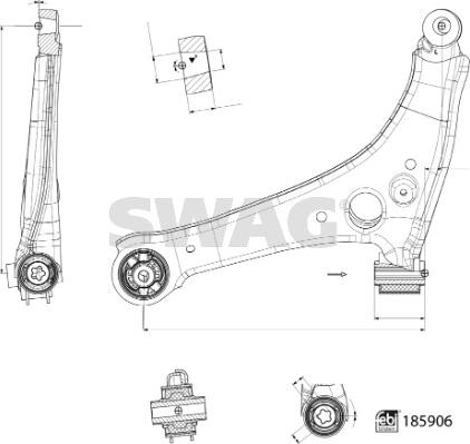 Swag 33 11 0147 - Важіль незалежної підвіски колеса autocars.com.ua