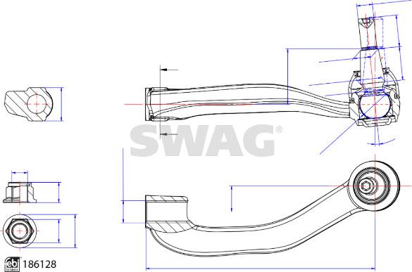 Swag 33 11 0258 - Наконечник рулевой тяги, шарнир avtokuzovplus.com.ua