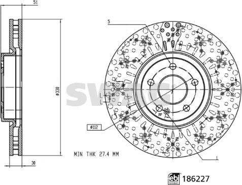 Swag 33 11 0318 - Гальмівний диск autocars.com.ua