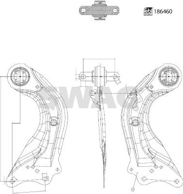 Swag 33 11 0405 - Важіль незалежної підвіски колеса autocars.com.ua