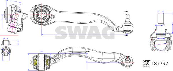 Swag 33 11 0534 - Важіль незалежної підвіски колеса autocars.com.ua