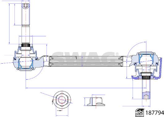 Swag 33 11 0536 - Тяга / стійка, стабілізатор autocars.com.ua