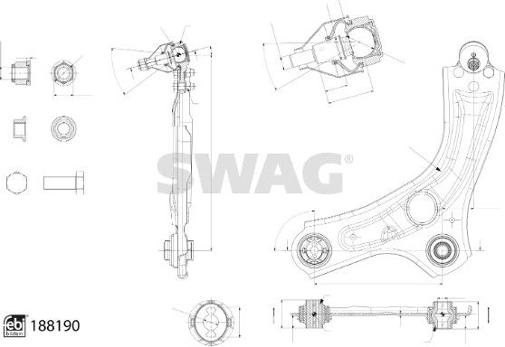 Swag 33 11 0581 - Важіль незалежної підвіски колеса autocars.com.ua