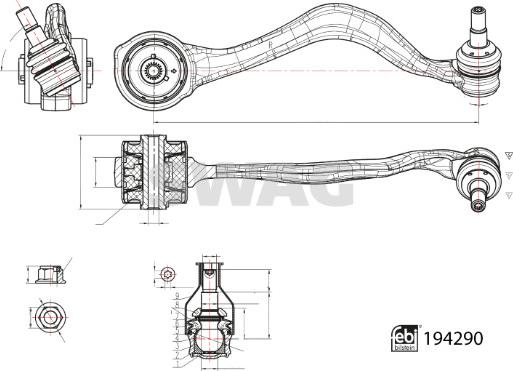 Swag 33 11 1563 - Важіль незалежної підвіски колеса autocars.com.ua