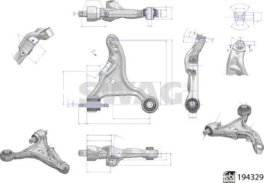 Swag 33 11 1583 - Важіль незалежної підвіски колеса autocars.com.ua