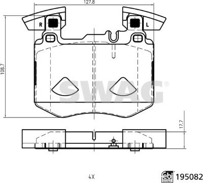 Swag 33 11 1857 - Тормозные колодки, дисковые, комплект avtokuzovplus.com.ua