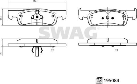 Swag 33 11 1859 - Тормозные колодки, дисковые, комплект autodnr.net