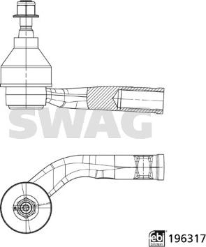 Swag 33 11 2120 - Наконечник рульової тяги, кульовий шарнір autocars.com.ua