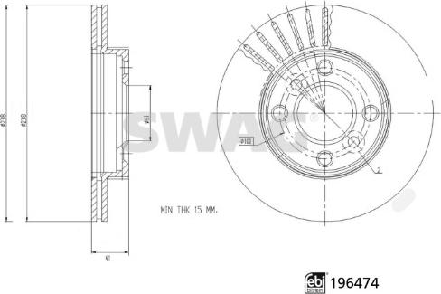 Swag 33 11 2182 - Гальмівний диск autocars.com.ua