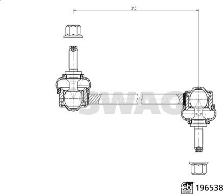 Swag 33 11 2221 - Тяга / стійка, стабілізатор autocars.com.ua