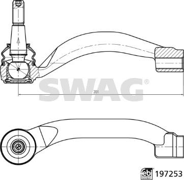 Swag 33 11 2535 - Наконечник рульової тяги, кульовий шарнір autocars.com.ua