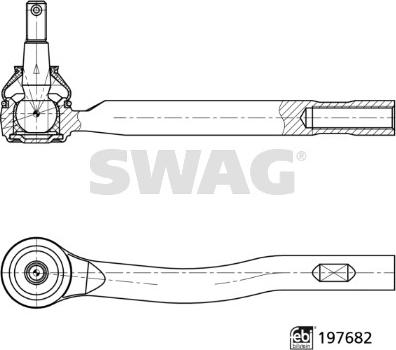Swag 33 11 2688 - Наконечник рульової тяги, кульовий шарнір autocars.com.ua