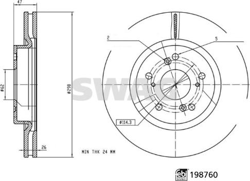 Swag 33 11 3133 - Гальмівний диск autocars.com.ua