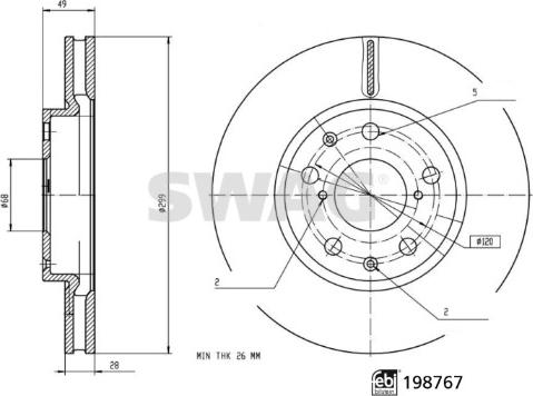 Swag 33 11 3143 - Гальмівний диск autocars.com.ua