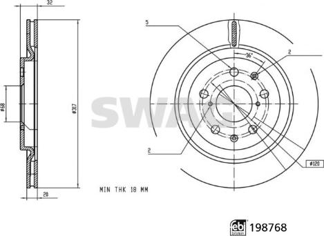 Swag 33 11 3144 - Гальмівний диск autocars.com.ua