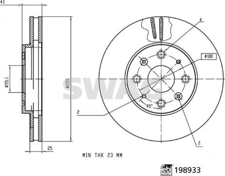 Swag 33 11 3209 - Гальмівний диск autocars.com.ua