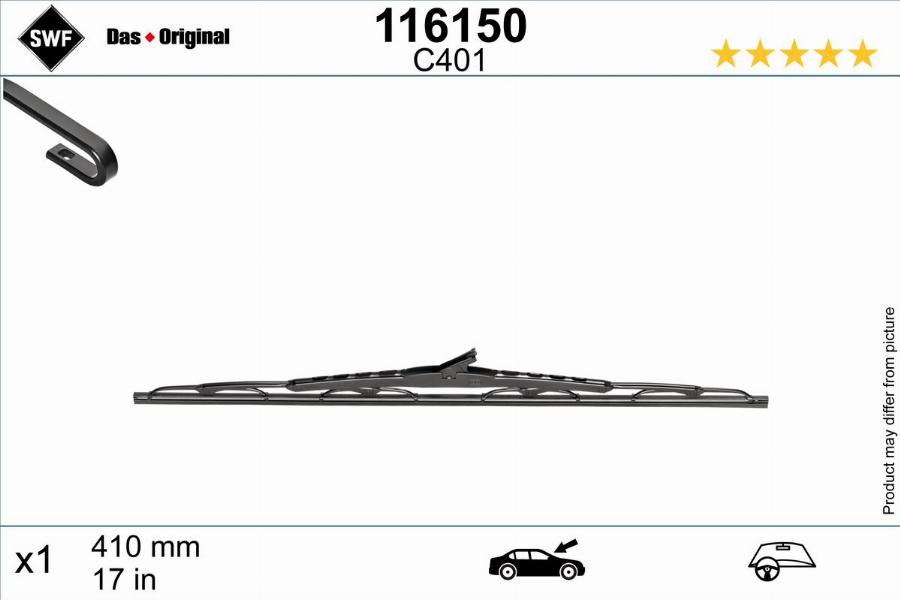 SWF 116150 - Щітка склоочисника autocars.com.ua