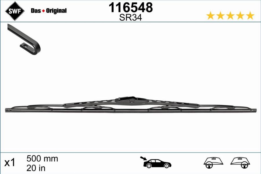 SWF 116548 - Щітка склоочисника autocars.com.ua