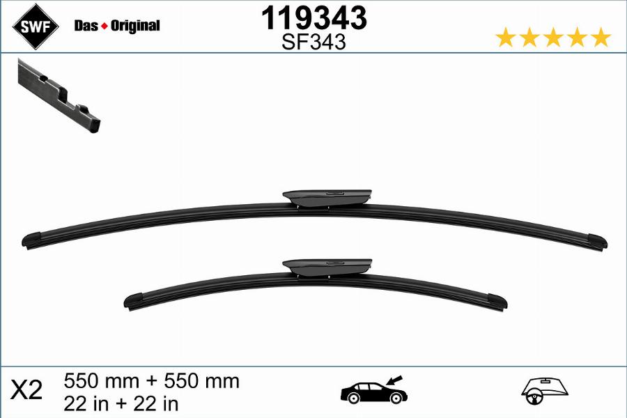 SWF 119343 - Щітка склоочисника autocars.com.ua