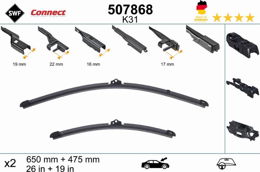 SWF 507868 - Щітка склоочисника autocars.com.ua