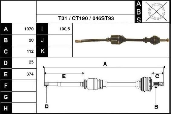 Dynamatrix DDS210029 - Приводний вал autocars.com.ua