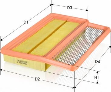 Tecneco Filters AR1450PMS - Повітряний фільтр autocars.com.ua