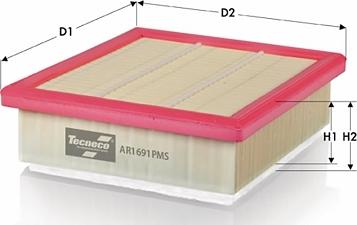 Tecneco Filters AR1691PMS - Воздушный фильтр avtokuzovplus.com.ua