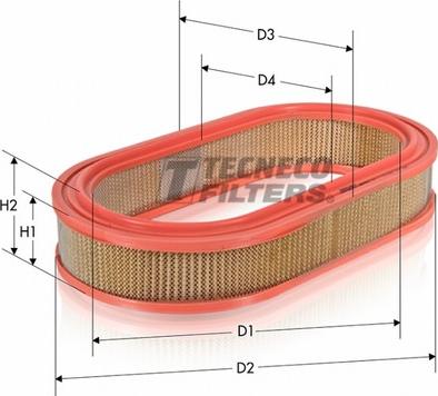 Tecneco Filters AR623-OV - Повітряний фільтр autocars.com.ua