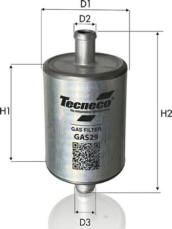 Tecneco Filters GAS29 - Паливний фільтр autocars.com.ua