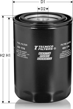 Tecneco Filters GS176 - Паливний фільтр autocars.com.ua