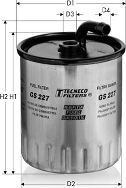 Tecneco Filters GS227 - Фiльтр паливний MB W203 OM 611-612 autocars.com.ua