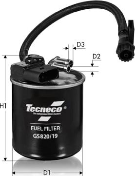 Tecneco Filters GS820/19 - Фільтр паливний DB Sprinter 907. 910 18- -V W447 14- -Vito W447 14- autocars.com.ua