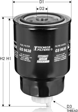 Tecneco Filters GS9638 - Топливный фильтр avtokuzovplus.com.ua