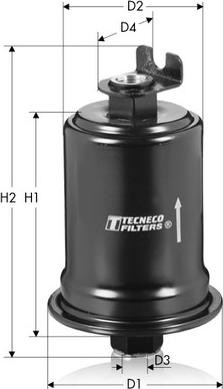 Tecneco Filters IN24 - Фільтр паливний Hyundai Accent 1.3I. 1.5I 10-94- autocars.com.ua
