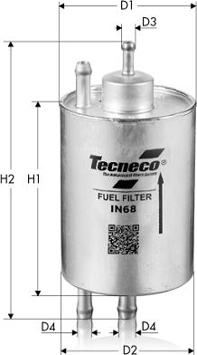 Tecneco Filters IN68 - Паливний фільтр autocars.com.ua
