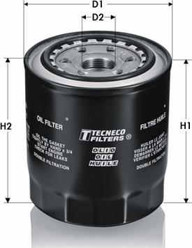 Tecneco Filters OL1216-T - Масляний фільтр autocars.com.ua