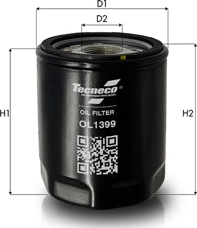 Tecneco Filters OL1399 - Масляний фільтр autocars.com.ua