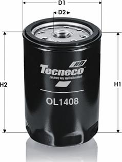 Tecneco Filters OL1408 - Масляний фільтр autocars.com.ua