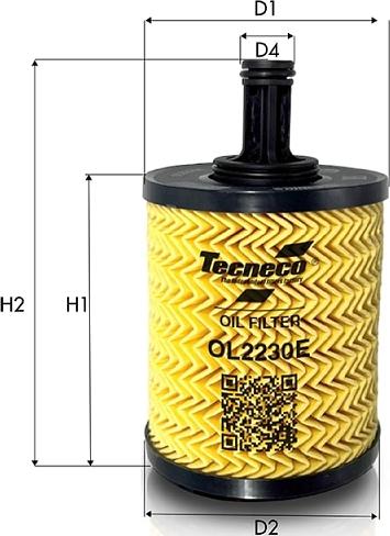 Tecneco Filters OL2230E - Масляний фільтр autocars.com.ua